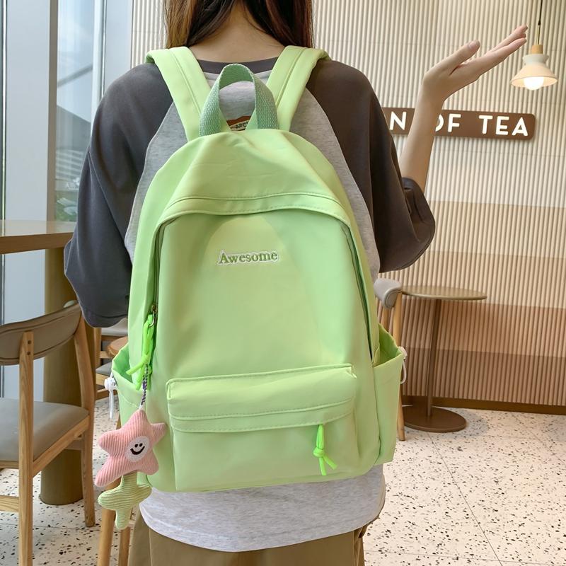Schoolbag Junior Senior High School Student Solid Color Backpack Women's Backpack