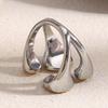 MamacitaSlay 316L Stainless Steel Two Tone Four Circles Open Ring Party Waterproof Jewelry Women's 18K Gold Plated Ring Gift