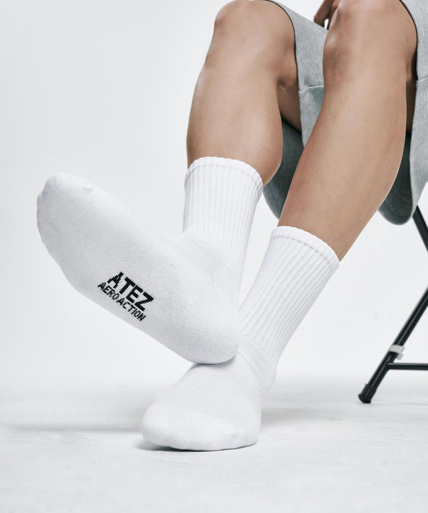 Atejeu [4-Pack] Basic Cushioning Crew Socks [2 Colors]