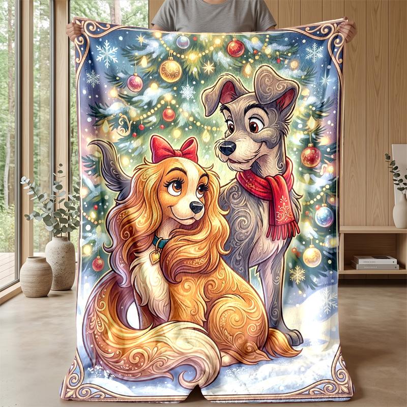 Fashionable Dog Crowd Theme blanket Lightweight Warm Flannel Blanket Decorative Throw Blanket for Home Decoration