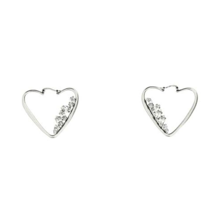 Saint Laurent Fashion Heart Brass Earrings Unisex Earrings 683183Y15268368 Basic Packaging-Dust Bag+Box,F,Silver