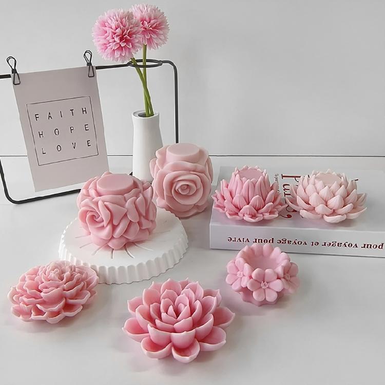 Flexible Silikonform Blumenform Duftkerzenformen Aromatherapie Herstellungsform Praktisches Schmuck Bastelwerkzeug