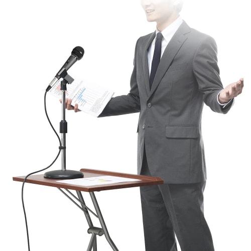 Sanwa Direct Desktop Microphone Stand with Microphone Holder, Height 25-40cm, with Clip, 1 Piece, 400-SPST2