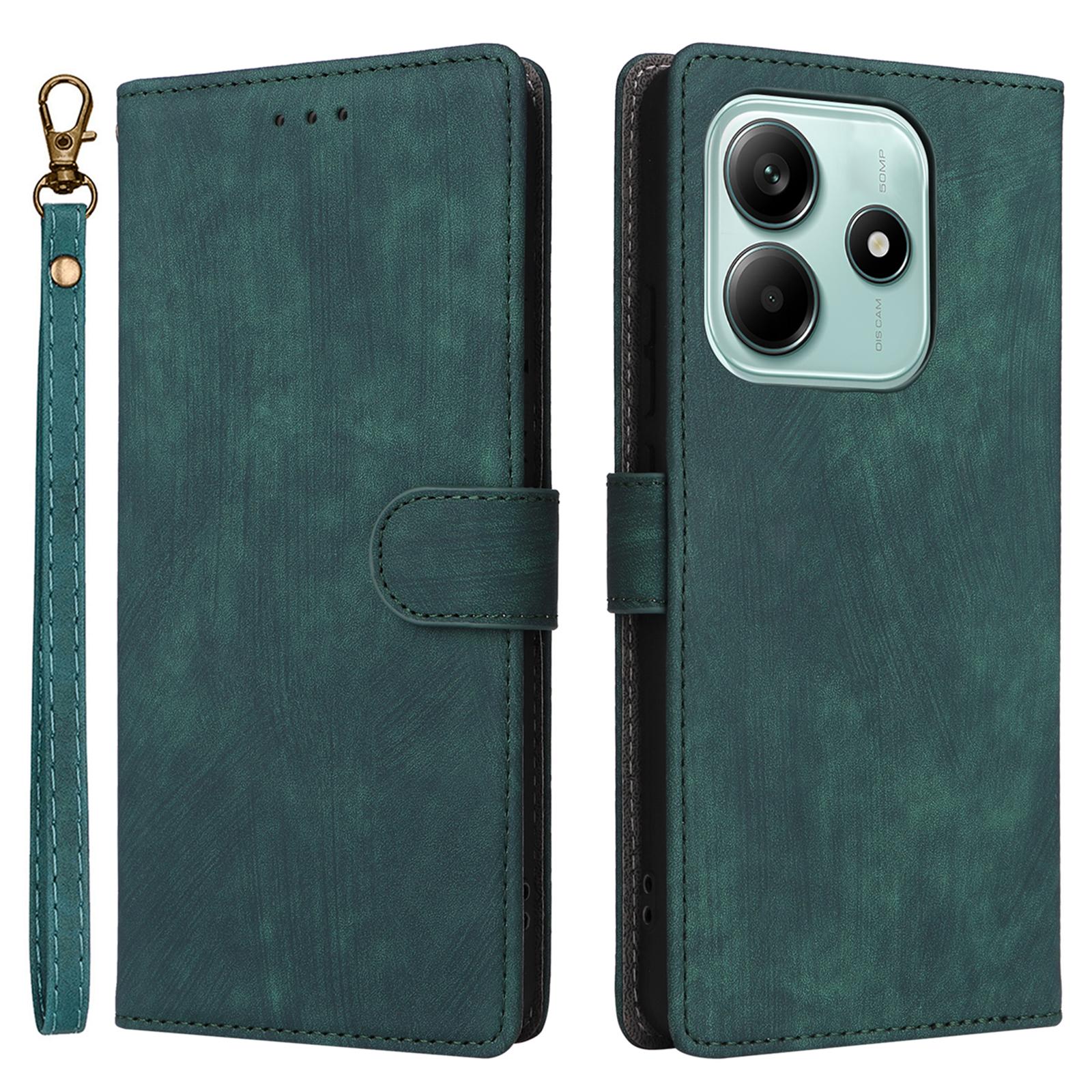 

For Xiaomi Redmi Note 14 5G Wallet Case RFID Blocking PU Leather Cover Stand View Green