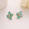 Elegant Hibiscus Designs Studs Earrings for Women Romance Korean Styles Vintage Charm Fashion Jewelry Accessory