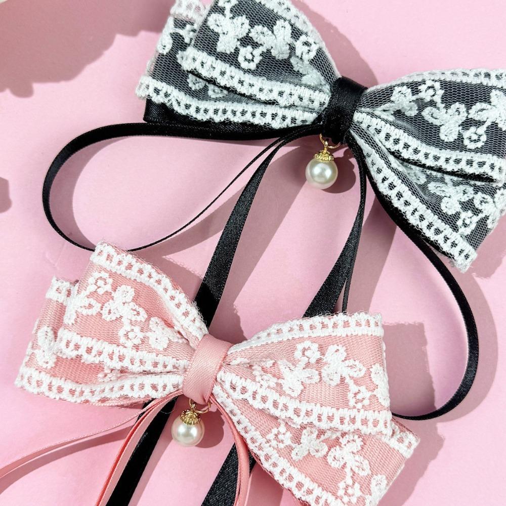 Vintage Fabric Lace Bow Brooches for Women Pearl Ribbon Bowknot Shirt Collar Pin Wedding Party Fashion Badge Jewelry Accessories