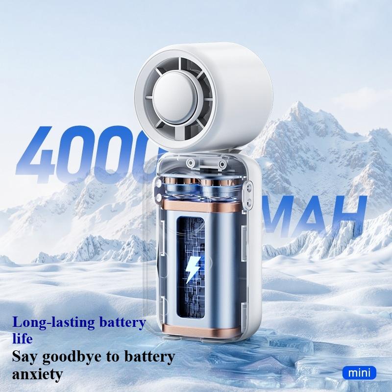 High-speed folding semiconductor cooling digital display handheld fan, outdoor portable charging ice pack small fan