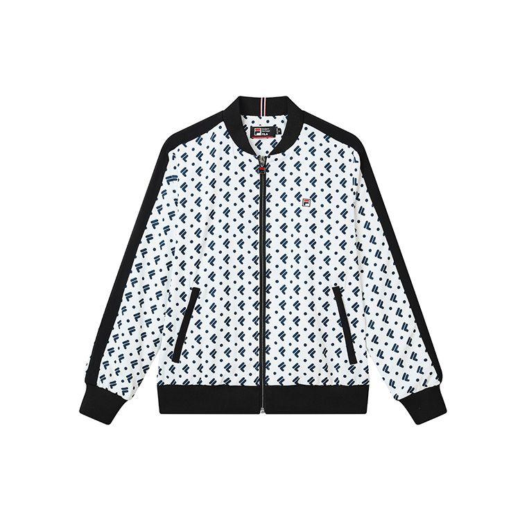 

Fila Тканая куртка с бейсбольным воротником и принтом букв по всей поверхности, женская куртка Legendary-Blue F11W231702F-NV M