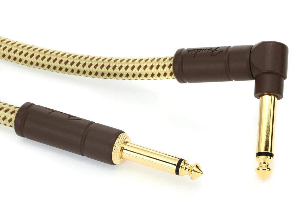 Fender Shielded Cable Deluxe Series Instrument Tweed 08 Cable, Straight/Angle, 10',