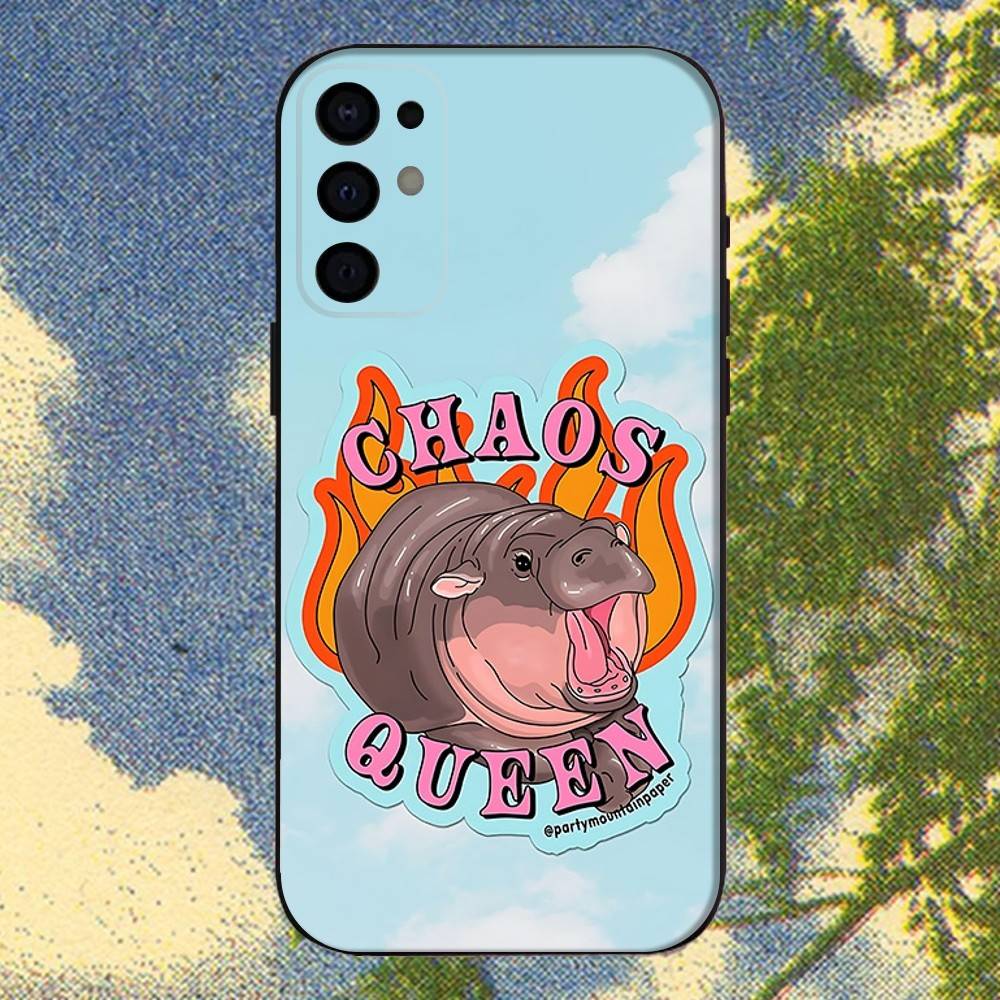 Moo Deng Hippo Phone Case For Samsung S25,S24,S21,S22,S23,S30,Ultra,S20,Plus,Fe,Lite,Note,10,9,5G Black Cover