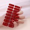 16Tips Baking-Free Nail Stickers French Nail Patch Full Cover Solid Adhesive Nail Wraps DIY Manicures Decoration Decal