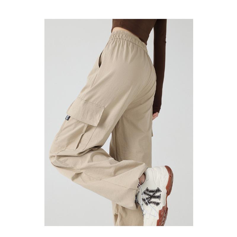 

Рабочие брюки для женщин, весна и осень. Новые повседневные прямые широкие брюки с высокой талией, которые позволят женщинам выглядеть стройнее и носить спортивные брюки. XL