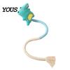 Silent Cat Play Toy Cotton Rope Toy, Plush Cloud Carrot Cheese Chew Stuffed Crocodile for Indoor Cats Teething Relief, Interactive Woven