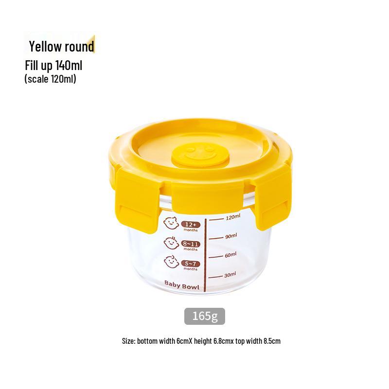 Low Peng Glass Baby Food Storage Bowl - Airtight, Fresh-Keeping, Child-Safe, Thickened