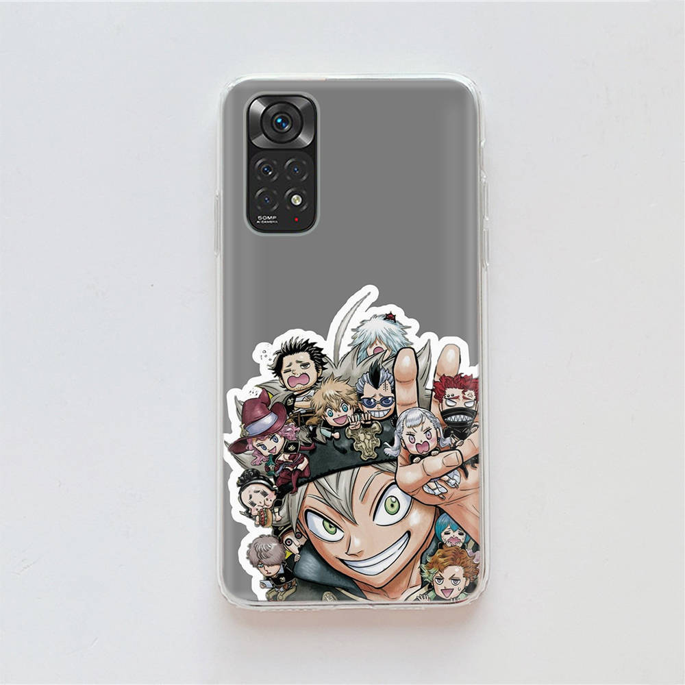 DT51 Black Clover Anime Case for Samsung A04 A14 A23 A34 A54 M23 M33 M52 M53 Realme 10 9 C30S C35 C55 VIVO Y02S Y21 Y33S Y51 X80 Pro Clear Cover