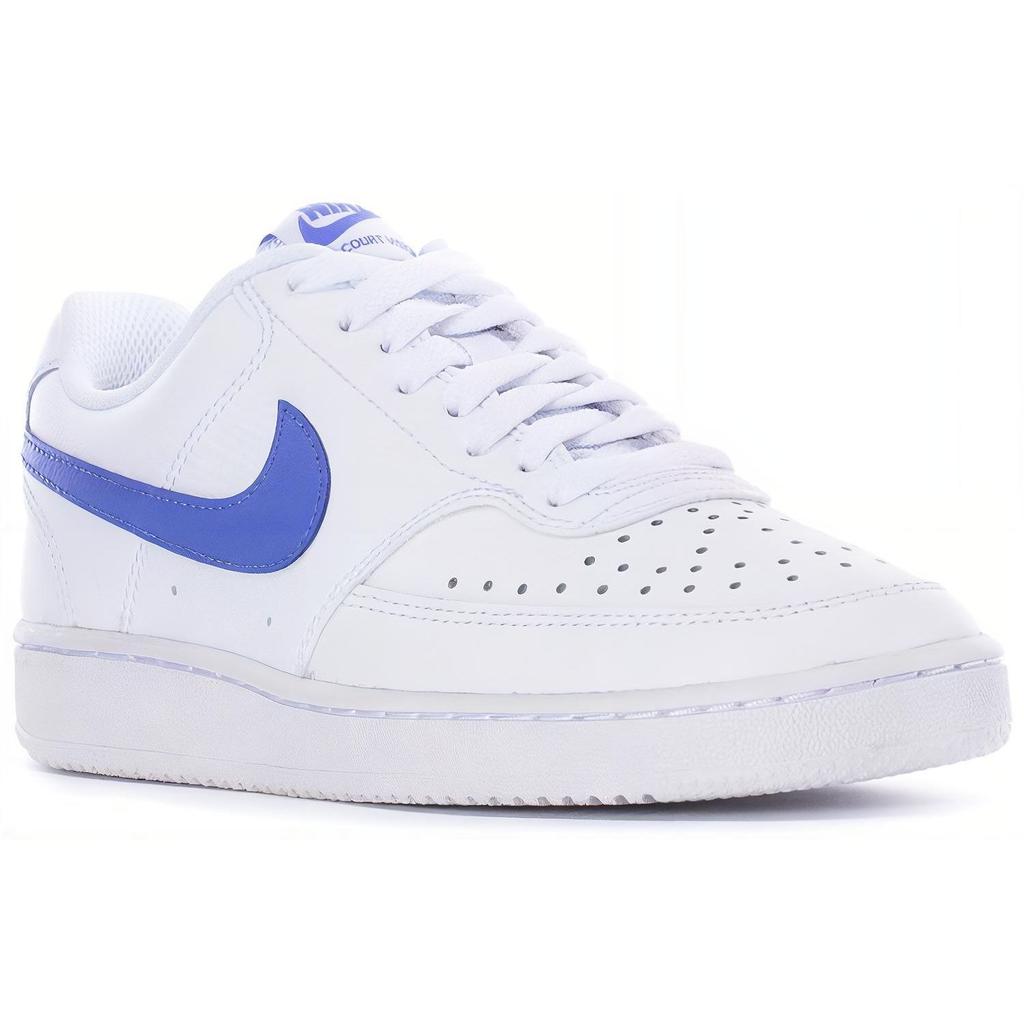 Nike Court Vision Low Syntetiskt Läder Halkfria Stötdämpande Slitstarka Låga Skate-skor Dam sneaker Vit Blå CD5434-108