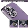 2025 1Set Compatible For iPhone 16 Pro / 16 Pro Max Camera Lens Protector Tempered Glass+Metal Ring Rhinestone Lens Film