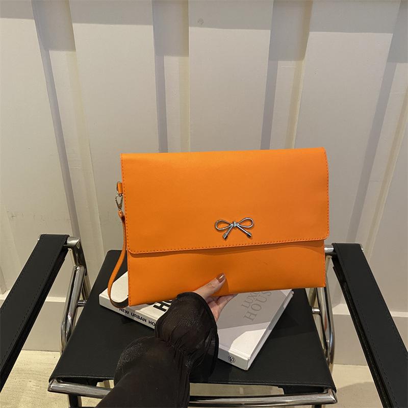 2025 Autumn New High-value Envelope Bag Simple Casual Bow Women's Clutch Bag Small Square Bag
