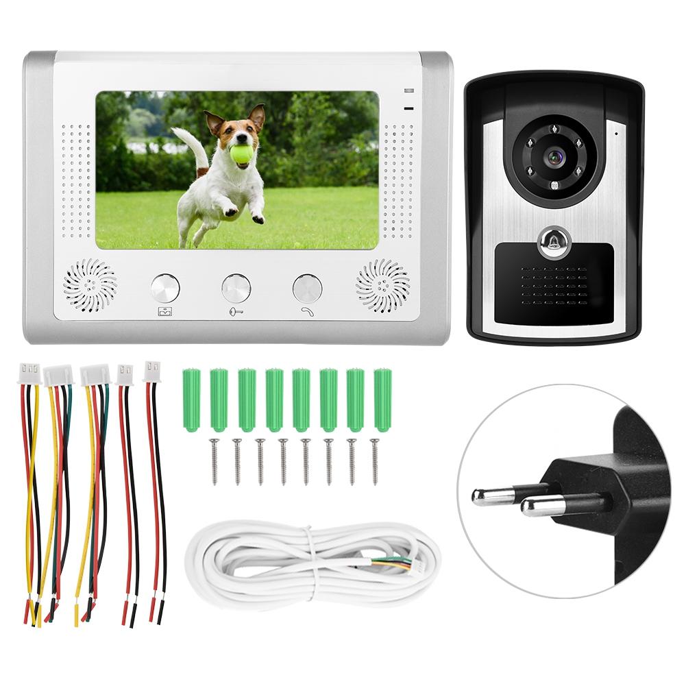 7inch Wired Rainproof Video Intercom Doorbell IR Camera Monitor Door Phone