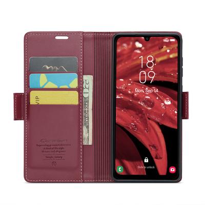 För Samsung Galaxy A25 5G (Global) (161,0 x 76,5 x 8,3 mm) Läderfodral CASEME 023 RFID-blockerande 3 kortplatser Mobilskydd