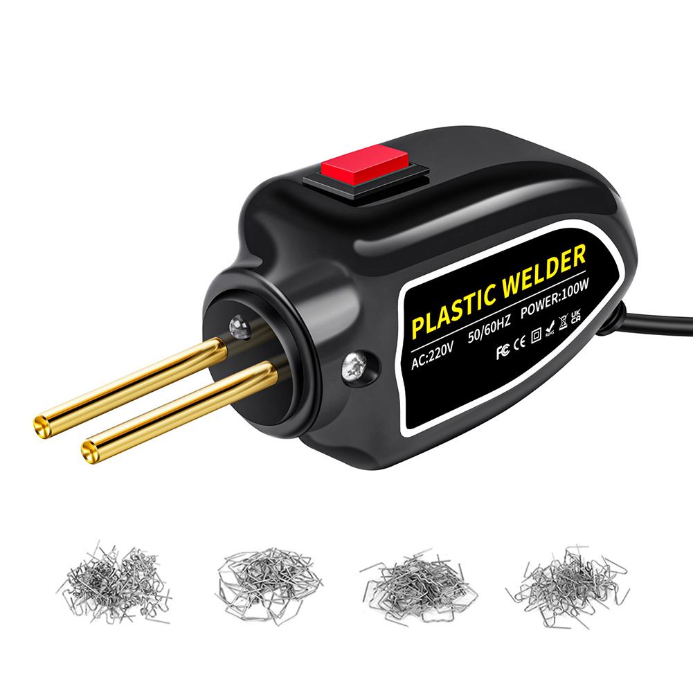 

100W Plastic Welding Machine Plastic Welder with 200pcs Staples Hot Stapler Plastic Welding Kit Plastic Repair Kit US 110V чёрный