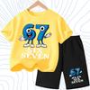 Nuova T-shirt Estiva Fresca per Bambini con Stampa Numero Sei Sette (67) 3-12 Anni Abbigliamento Cartone Animato Manica Corta + Pantaloncini Set Sportivo Casual per Ragazzi e Ragazze