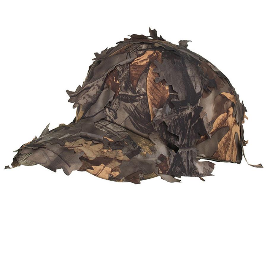 Men's Camouflage Boonie Hats 3D Leaves Camo Tactical Cap Ghillie Caps Hunter Sniper Hats Fishing Sunshade Hunting Accessories