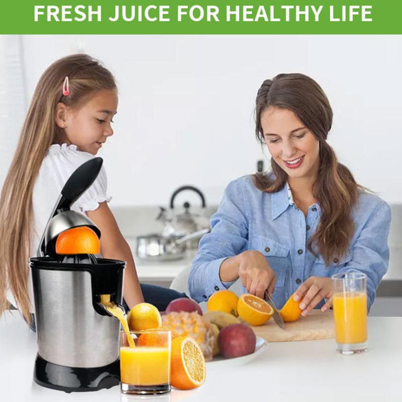 110V Hand-Press Electric Juicer: Stainless Steel Lemon & Fresh Fruit Juice Separator