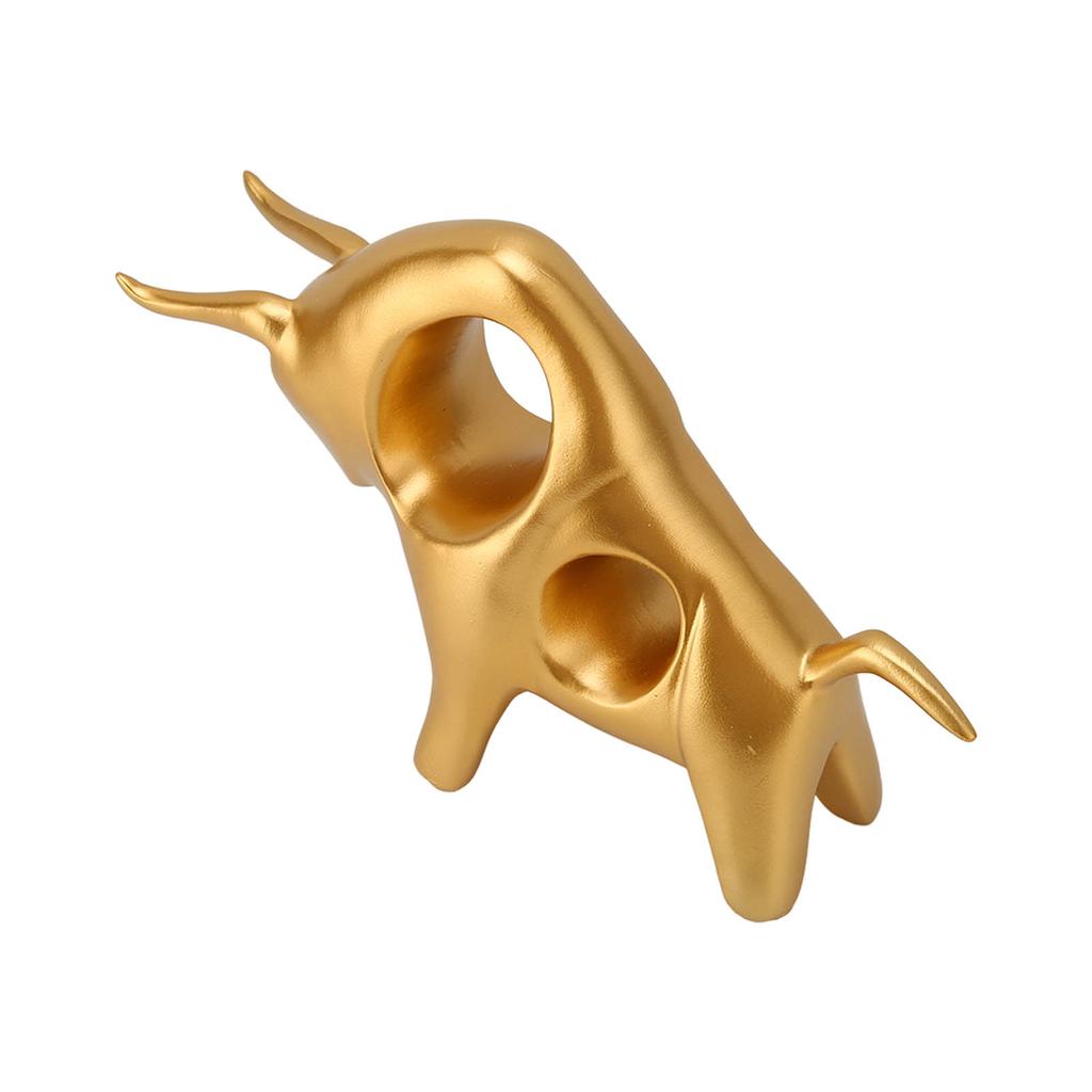 Exquisite Abstract Bull Sculpture Resin Golden Fighting Bull Sculpture Ox Statue Ornament