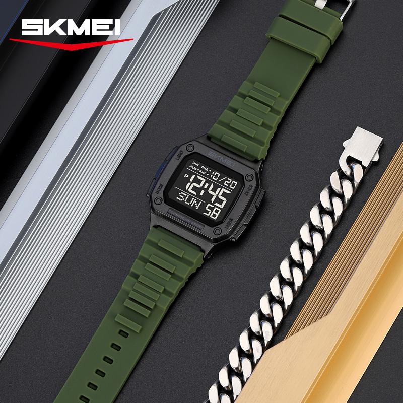 SKMEI 2456 New Outdoor Sport Digital Watch for Men Waterproof Mens LED Digital Electronic Wristwatch Display Clock Reloj Hombre
