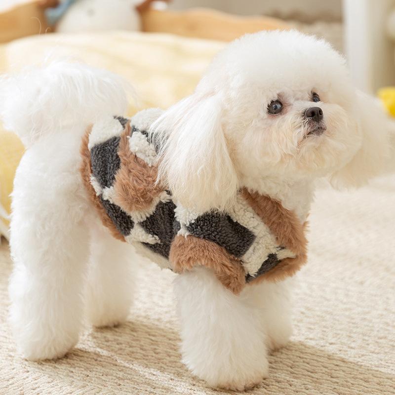 Thick Velvet Bipods Autumn and Winter Warm Puppy Dog Clothes Small Dog Teddy Bear Cat Pet Clothes