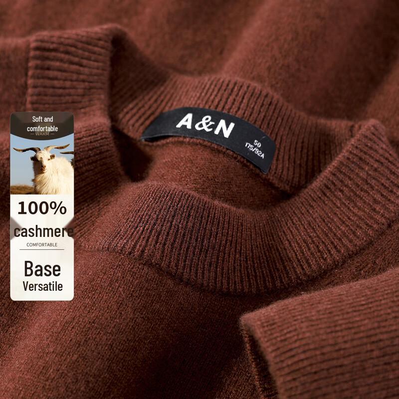 Men's 100% Cashmere Round Neck Pullover Sweater