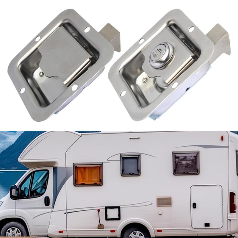 RV Door Lock Premium Stainless Steel Easily Tall Tool Box Lock for Travel Trailers Doors Drawers Motorhome Cargo Hauler