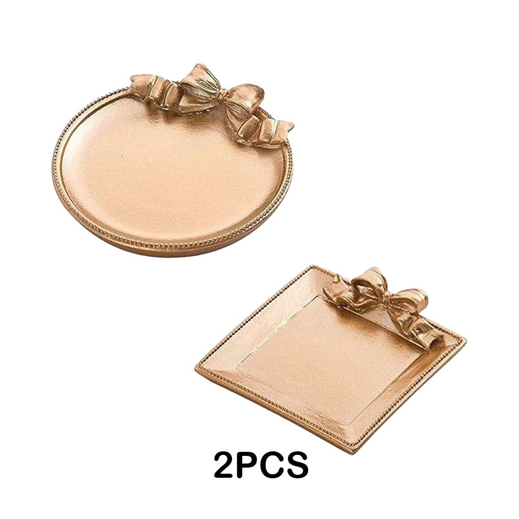 2pieces Jewelry Trays Sturdy And Durable Resin Tray For Organizing Precious Collection Made Of Resin