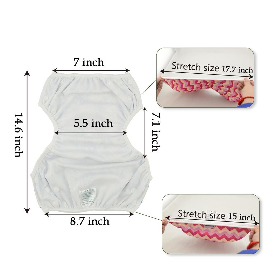 Teamoy Swim for Babies Years Waterproof Outer Polyester Mesh Inner Diaper Suitable for Swimming and Hot Spring Trips Flowers Pants, 2-Piece Set, 0-3
