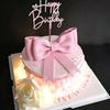 Pink Bow Cake Toppers EVA Foam Bowknot Cake Decorations for Wedding Birthday Baby Shower Party Supplies DIY Gift Box Wrap Decor