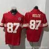 Mens Kansas City Chiefs NFL Football Jersey Patrick Mahomes 15 Travis Kelce 87 Authentic Style Cotton Team Sport Shirt