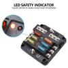 6 Ways Blade Car Boat Fuse Box Holder Fuse Holder Block Warning Indicator 12V 36V Power Distribution Panel Board