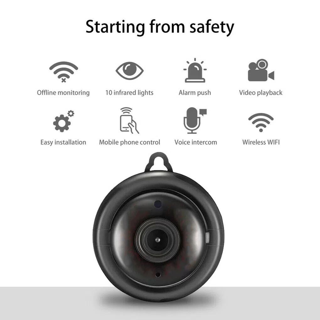 Compact HD WiFi Security Camera,  Night Vision, Two-Way Audio, Motion Tracking, Wireless Home Monitor