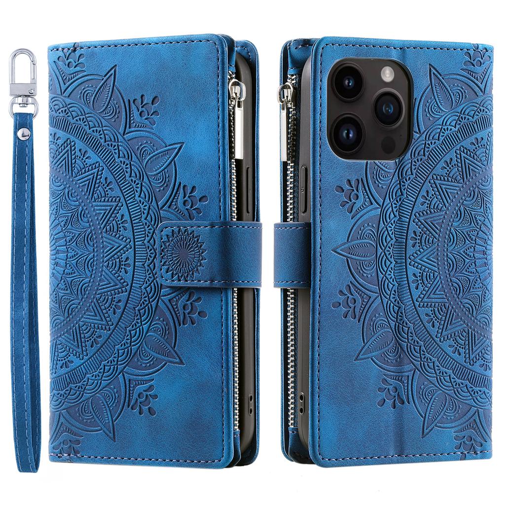 Zipper Leather Wallet Multi Cards Solt Case For iPhone 14 13 12 Mini 11 15 Pro XS Max XR X 8 7 SE 2022 6 Plus Stand Phone Cover