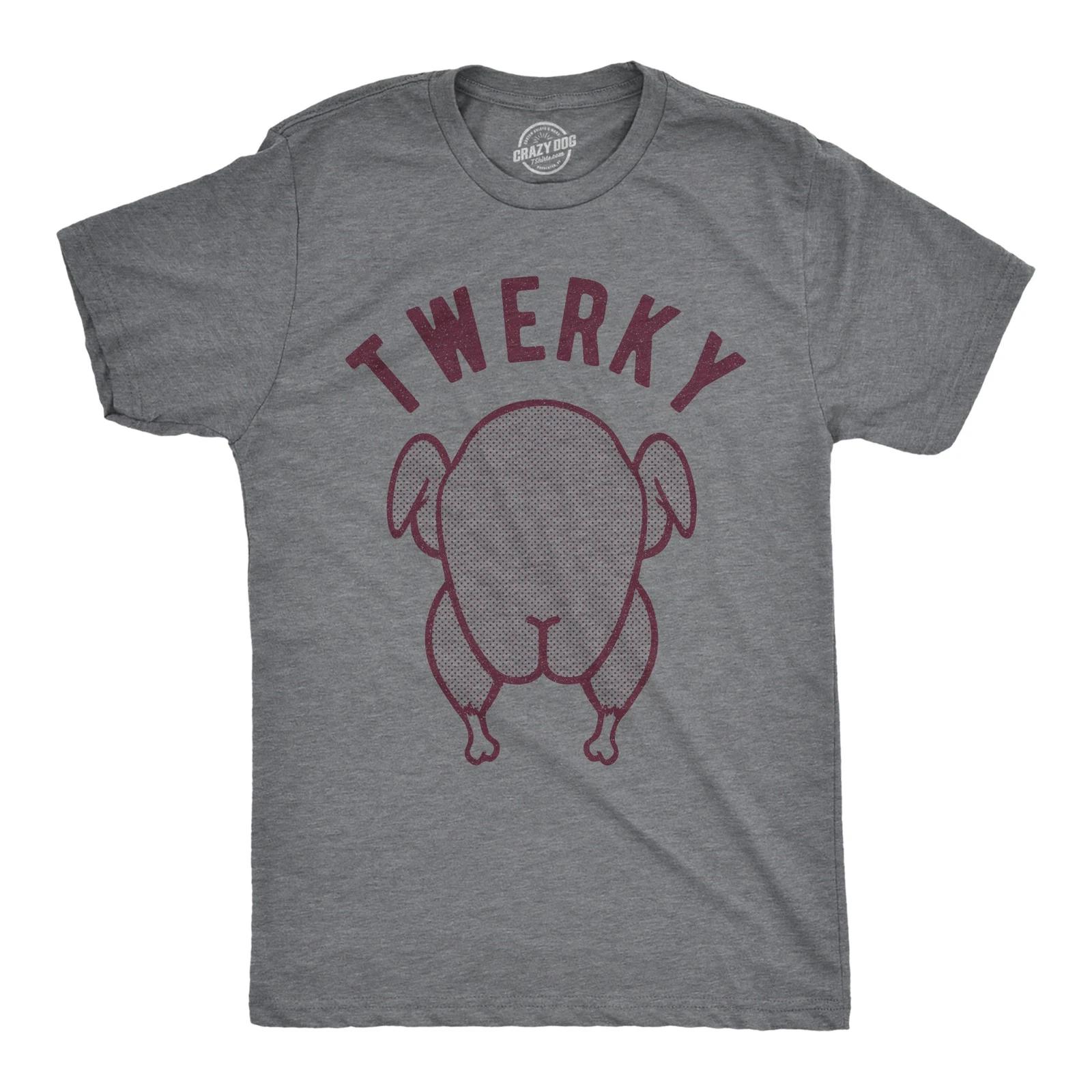 Mens Twerky T Shirt Funny Thanksgiving Twerking Dance Turkey Day Dinner Graphic XL