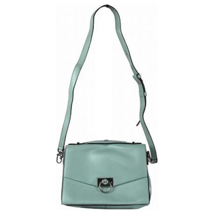 Michael Kors MK Hendrix Fashion Design Ring Buckle Flap Leather Shoulder Crossbody Bag Medium Women bags Blue 30F0S1HM2L-PACIFIC Basic Set (Bag+Dust Bag)