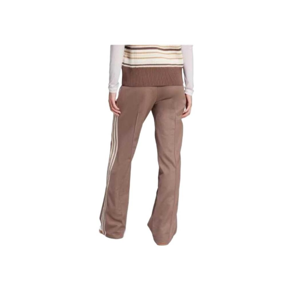 Adidas Originals SS25 Comfortable Soft Breathable Striped Casual Pants Women Bottoms Shadow-Brown Wonder-White JZ5535
