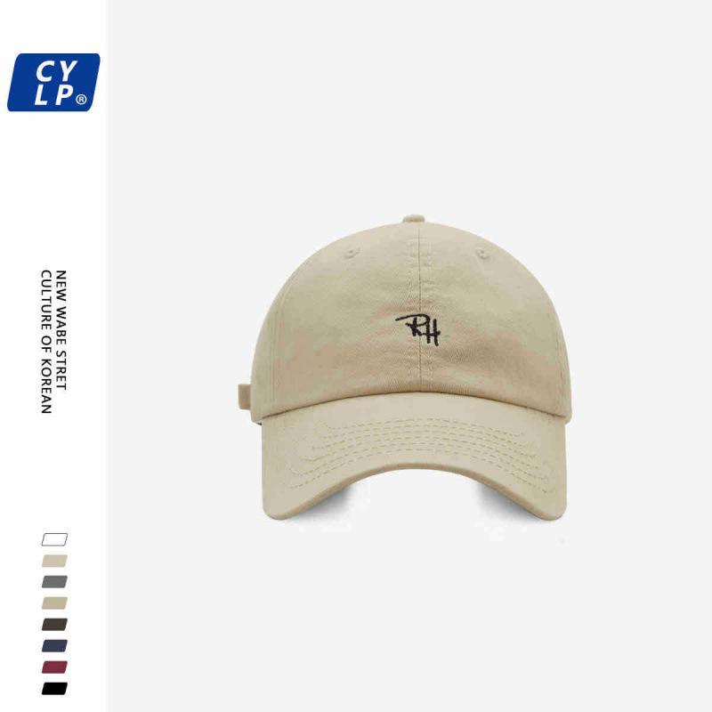 Hat men's and women's street tide brand letter embroidery baseball cap summer couple simple and versatile cap showing small face