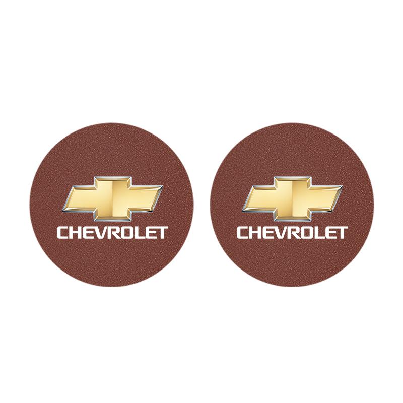 2Pcs Car Cup Mats Anti Noise Coaster Interior Accessories For Chevrolet Spark Captiva Cruze Malibu Equinox Trax Camaro Blazer