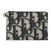 Pochette in Pelle con Stampa Logo Oversize e Bordi in Pelle, Pochette Unisex, Beige Nero 2ESCA490YXL-H27E
