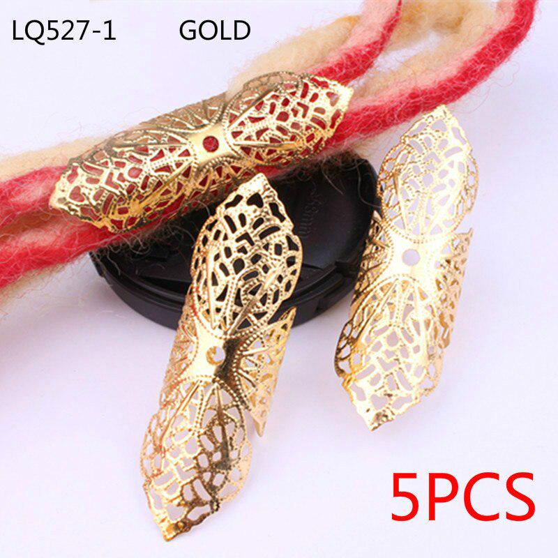 5pcs/bag Silver Metal Hair Rings Braid Dreadlocks Bead Hair Cuffs Dread Tube Charm Dreadlock for DIY Hair Accessaries