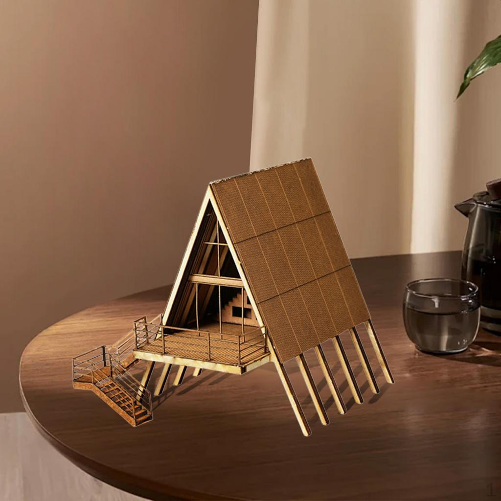 

Деревянный набор для моделирования Дом 1/72 Развивающая игрушка DIY Рисование Изготовление 3D-головоломки Without Ground