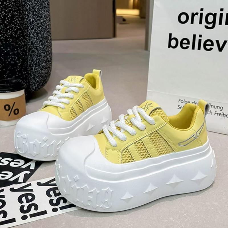 thick-soled little white shoes big head muffin bottom summer new small height increase casual shoes round head super soft campus