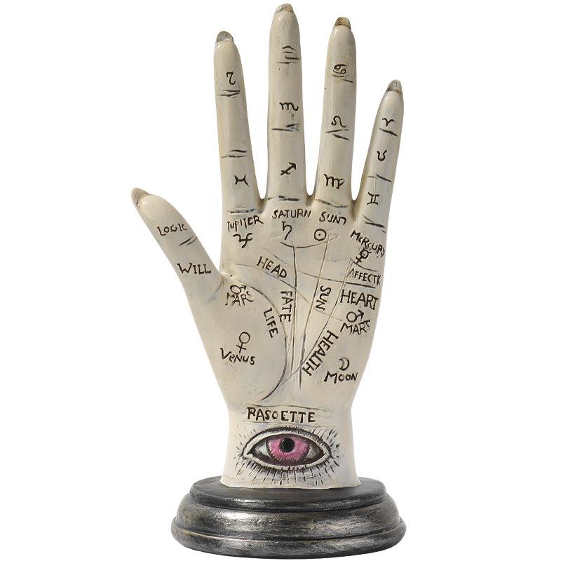 Hand of God Palmistry Statue Devil Hand Figurine Demonic Hand Halloween Decorations Home Decor Office Desktop Resin Ornaments